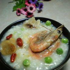 北极虾排骨咸味腊八粥的做法 北极虾排骨咸味腊八粥的做法