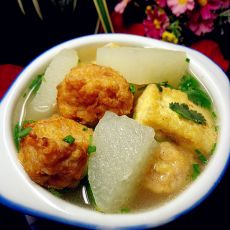山药肉丸豆腐汤的做法步骤