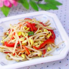 红椒豆芽的做法步骤