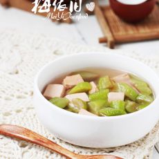 龙井丝瓜豆腐汤的做法步骤