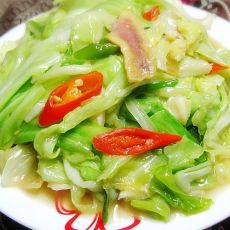 腊肉炒手撕包菜的做法步骤