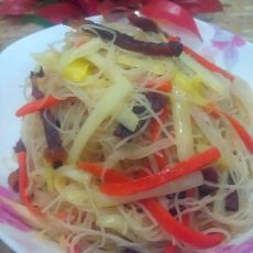 腊牛肉炒米粉的做法 腊牛肉炒米粉的做法