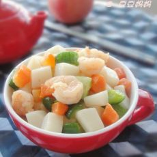 鲜蔬虾球炒年糕的做法 鲜蔬虾球炒年糕的做法