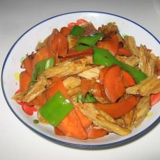 胡萝卜炒腐竹的做法 胡萝卜炒腐竹的做法