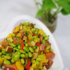 私房五香豆干炒毛豆的做法 私房五香豆干炒毛豆的做法