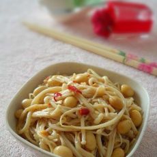 腊八豆拌金针菇的做法 腊八豆拌金针菇的做法