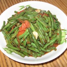 西红柿炒长豆角的做法步骤