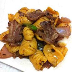 羊肉炒金贝壳的做法步骤