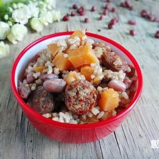腊肠红薯花生糙米饭的做法步骤